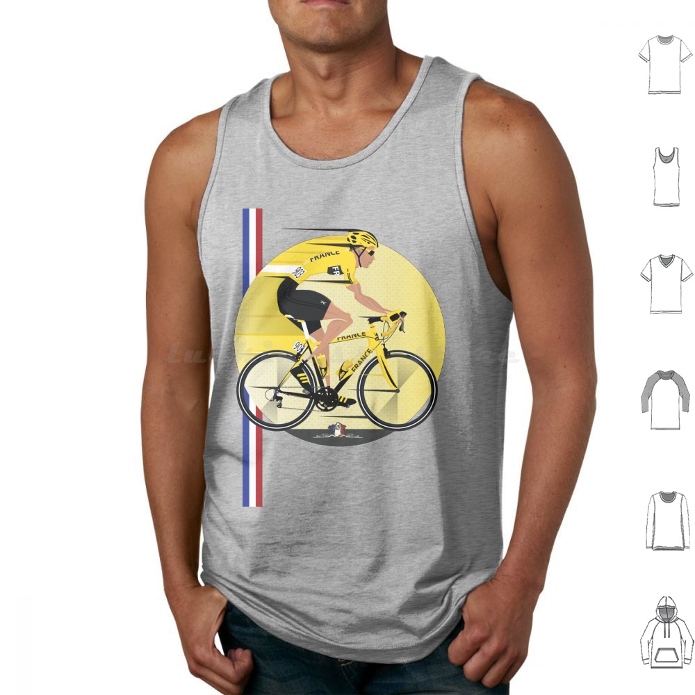 Fixed Gear Cycling Jersey - France Yellow Jersey Tank Tops Vest