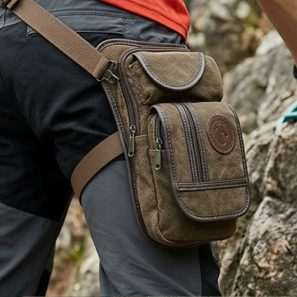 Cycling Gear Bag - Motorcycle Drop Leg Bag Men Canvas