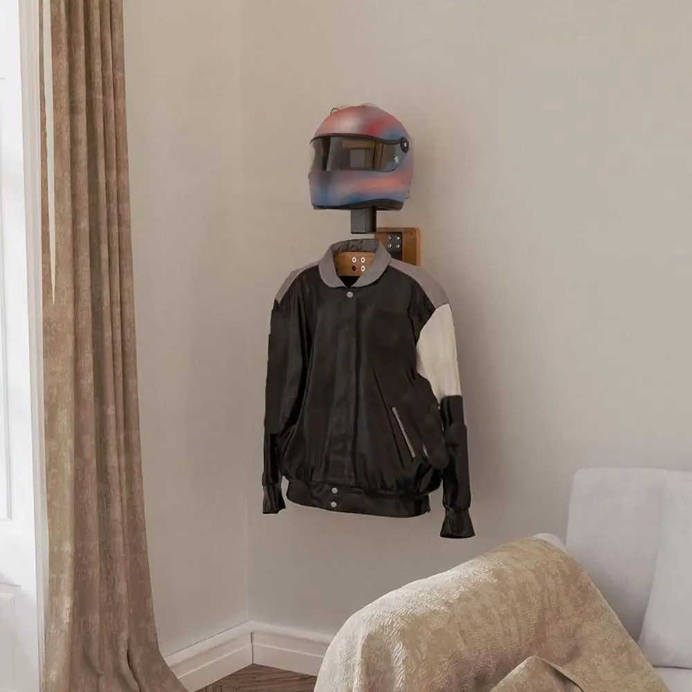 Wood Motorcycle Helmet Holder  - Cycling Gear Organizer Wall ulasan dan harga