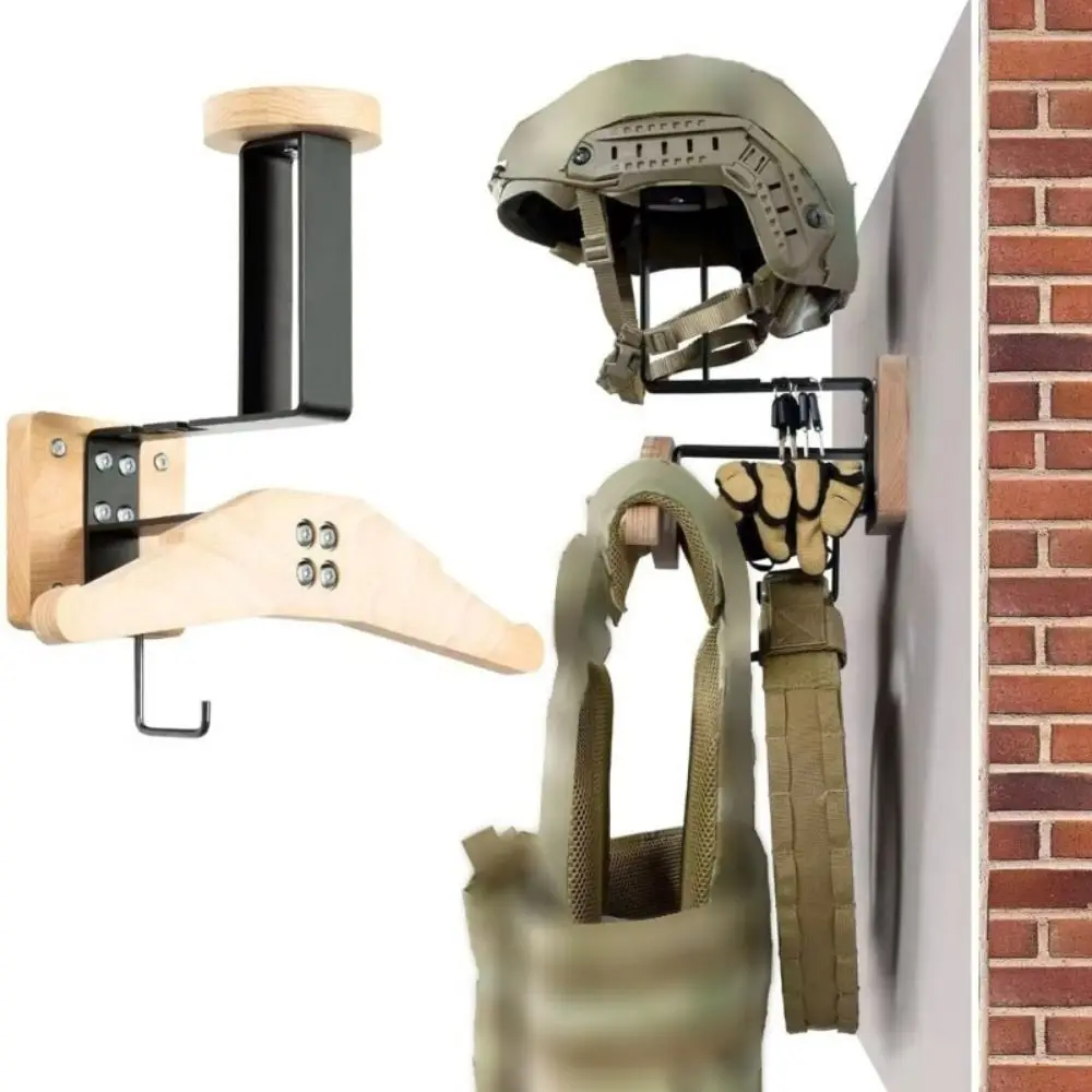 Wood Motorcycle Helmet Holder  - Cycling Gear Organizer Wall ulasan dan harga