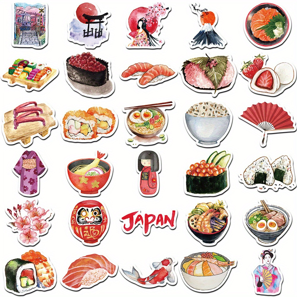 64pcs Watercolor Japan Travel  - Cycling Gear In Japan ulasan dan harga