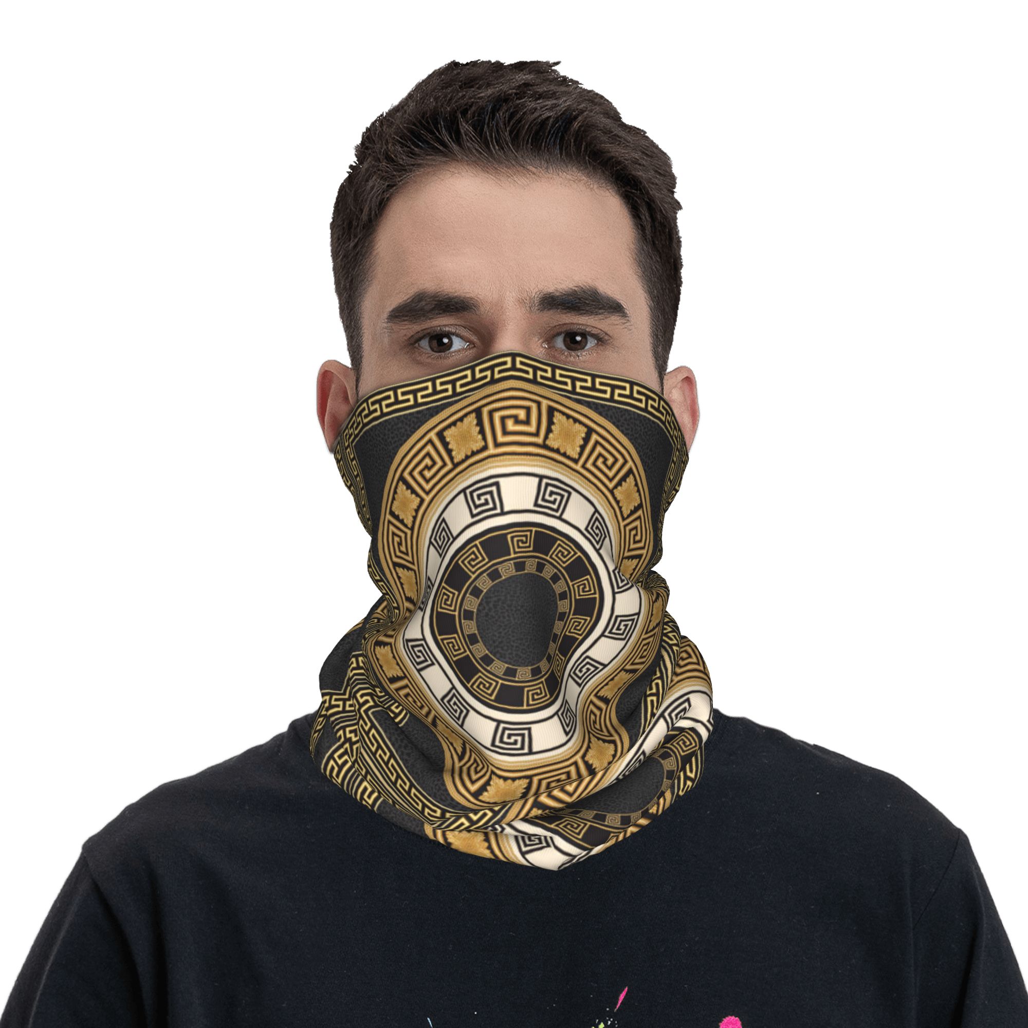Golden Greek Meander Design Ba - Cycling Headwear ulasan dan harga