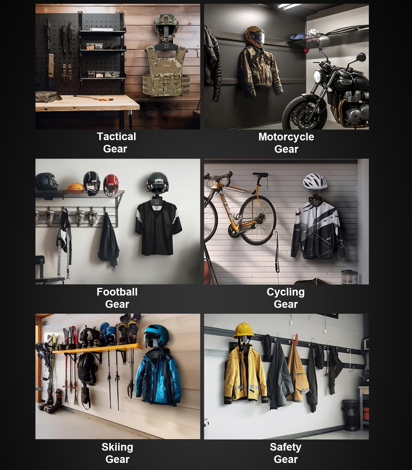 Motorcycle Helmet Holder Wall  - Cycling Gear Organizer Wall ulasan dan harga
