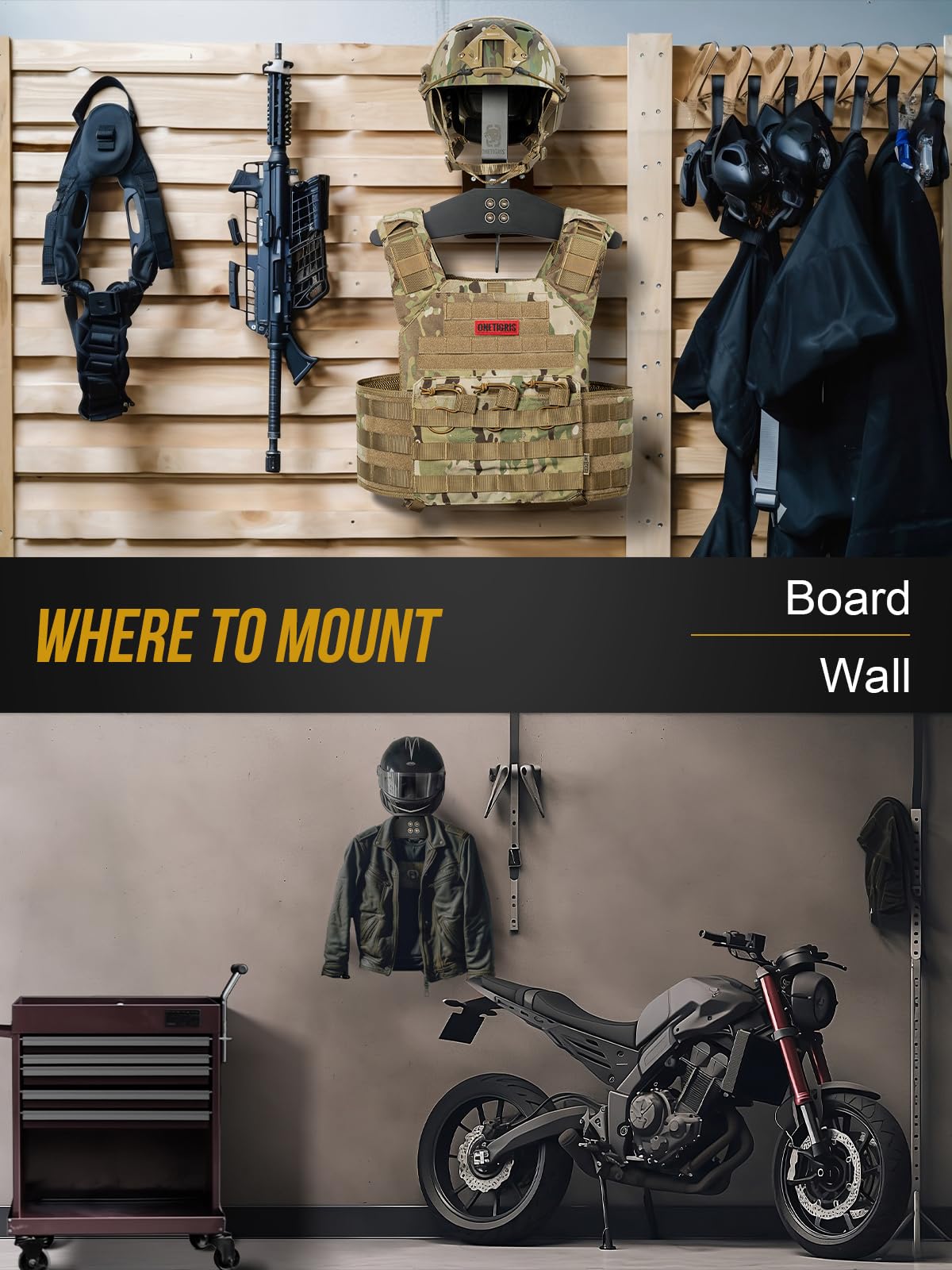 Motorcycle Helmet Holder Wall  - Cycling Gear Organizer Wall ulasan dan harga