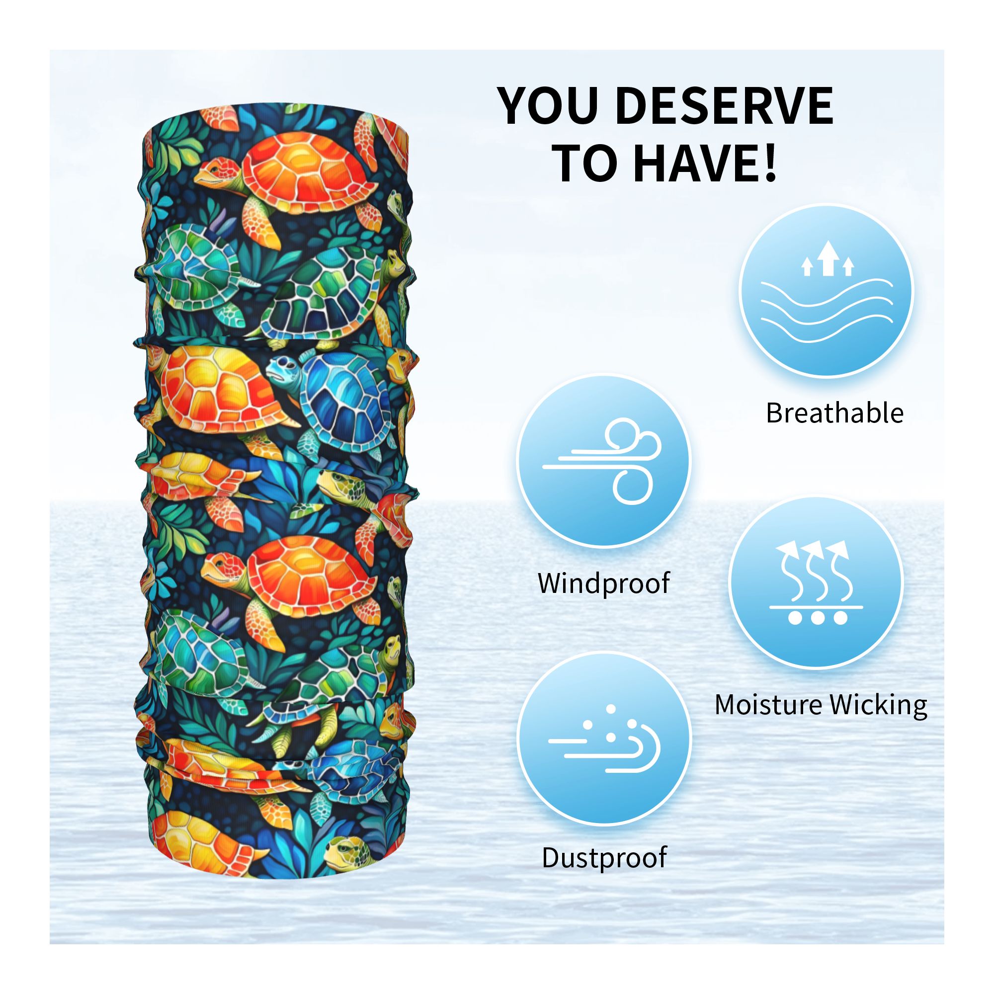 Custom Funny Colorful Sea Turt - Cycling Headwear ulasan dan harga