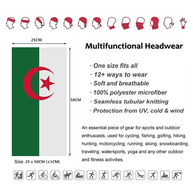 Algeria Flag Printed Bandana H - Cycling Gear For Women ulasan dan harga